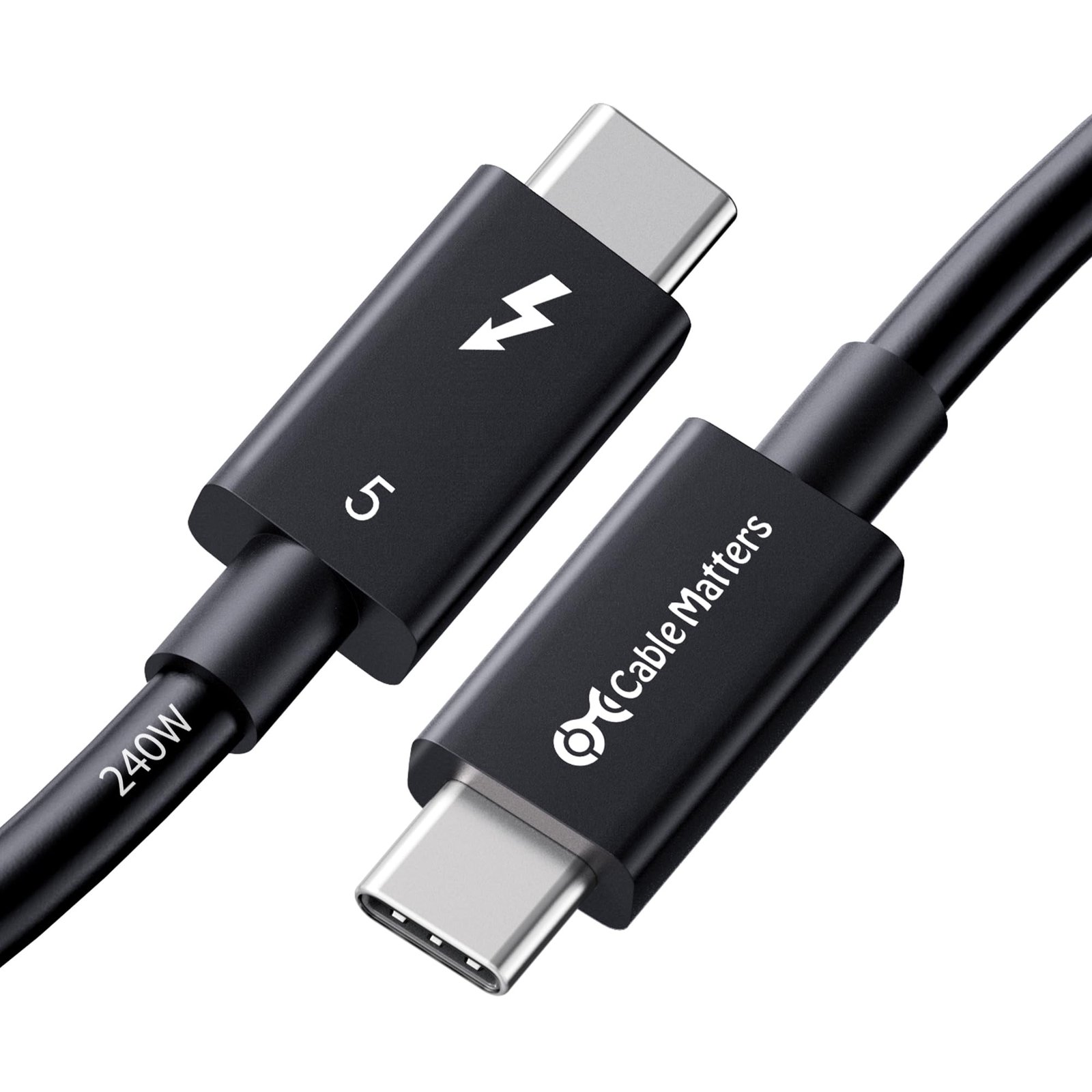 Cable Matters [Intel Certified] 80Gbps Thunderbolt 5 Cable with up to 120Gbps Bandwidth Boost and 240W Charging in Black – 1m / 3.3ft, Compatible with Thunderbolt 4, USB4, Thunderbolt 3 and USB-C