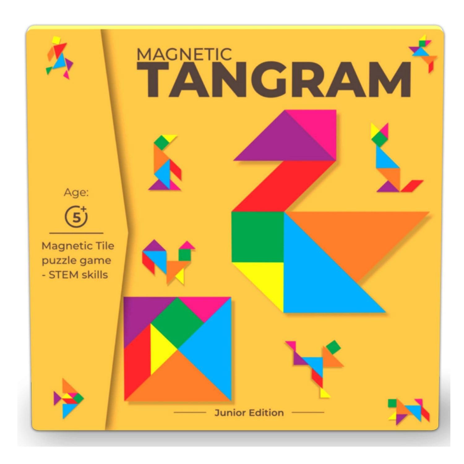 Magnalogix Magnetic Tangram Puzzles for Kids, Travel Brain Teaser, Ages 5-7