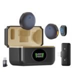 Humble Velox V8 Dual Wireless Lavalier Microphone with LED Display Charging Case, Noise Reduction Clip-On Mic for iPhone & Android, Real-Time Monitoring for YouTube, Vlogging & Podcasting