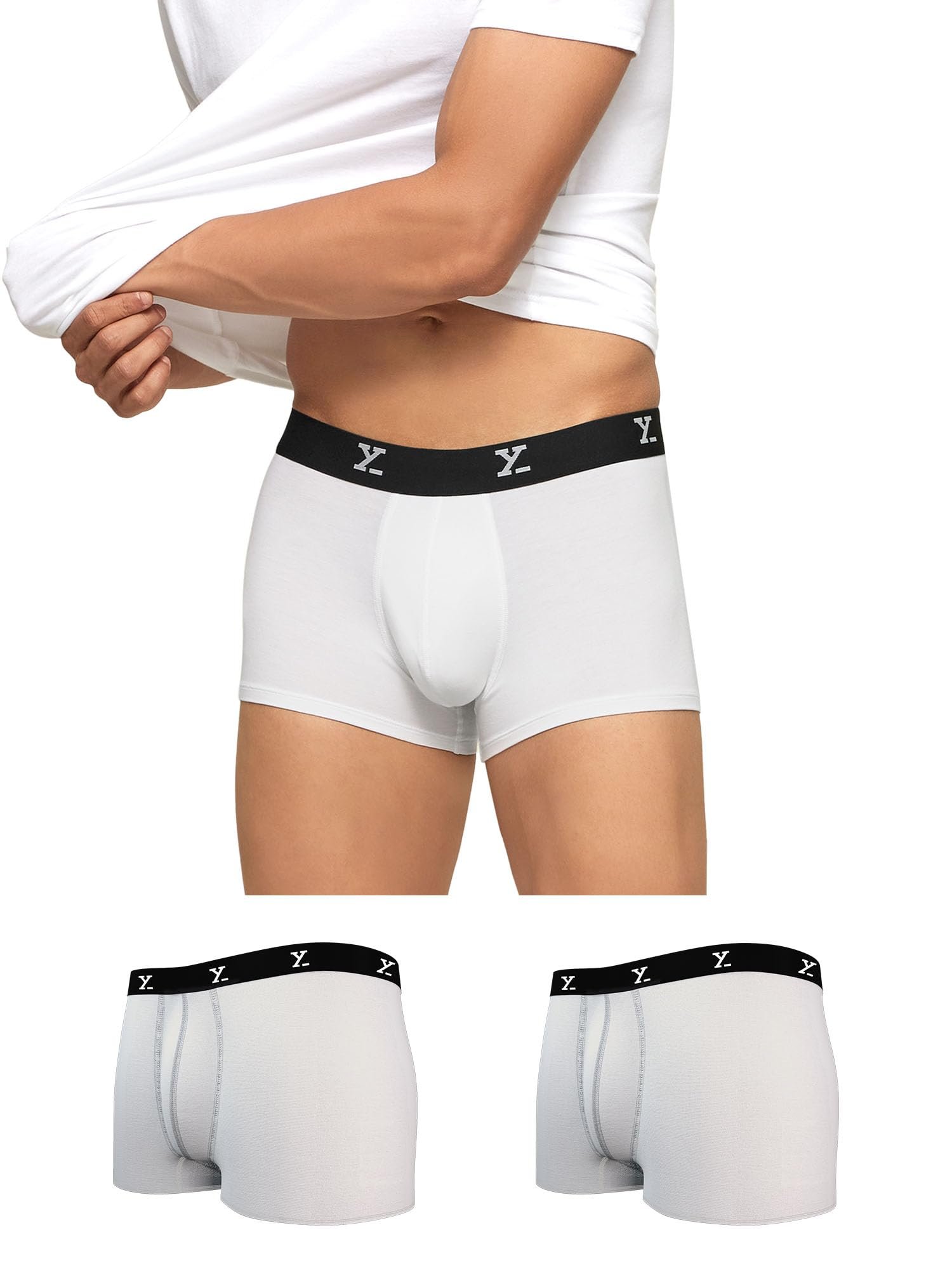XYXX Men’s CloudSoft Micro Modal Trunks| Snug Fit, 4-Way Stretch, Anti-Roll & No-Marks Waistband Underwear for Men Combo (Pack of 3)