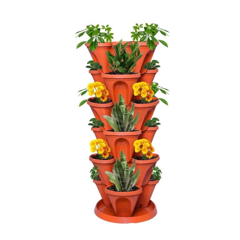 GARDENS NEED Plastic Pot, Red, Terracotta, Standard, 7 Pieces