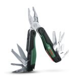 BOSCH 16-in-1 Multi-Tool | Stainless Steel | Plier, Knife, Screwdriver & More | for Home, DIY & Camping | Compact Foldable Design | Safety Pouch Included