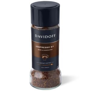 Davidoff Espresso 57 Intense Instant Coffee 11/12 Intensity – 100% Arabica, 100G, Granule, Glass Bottle