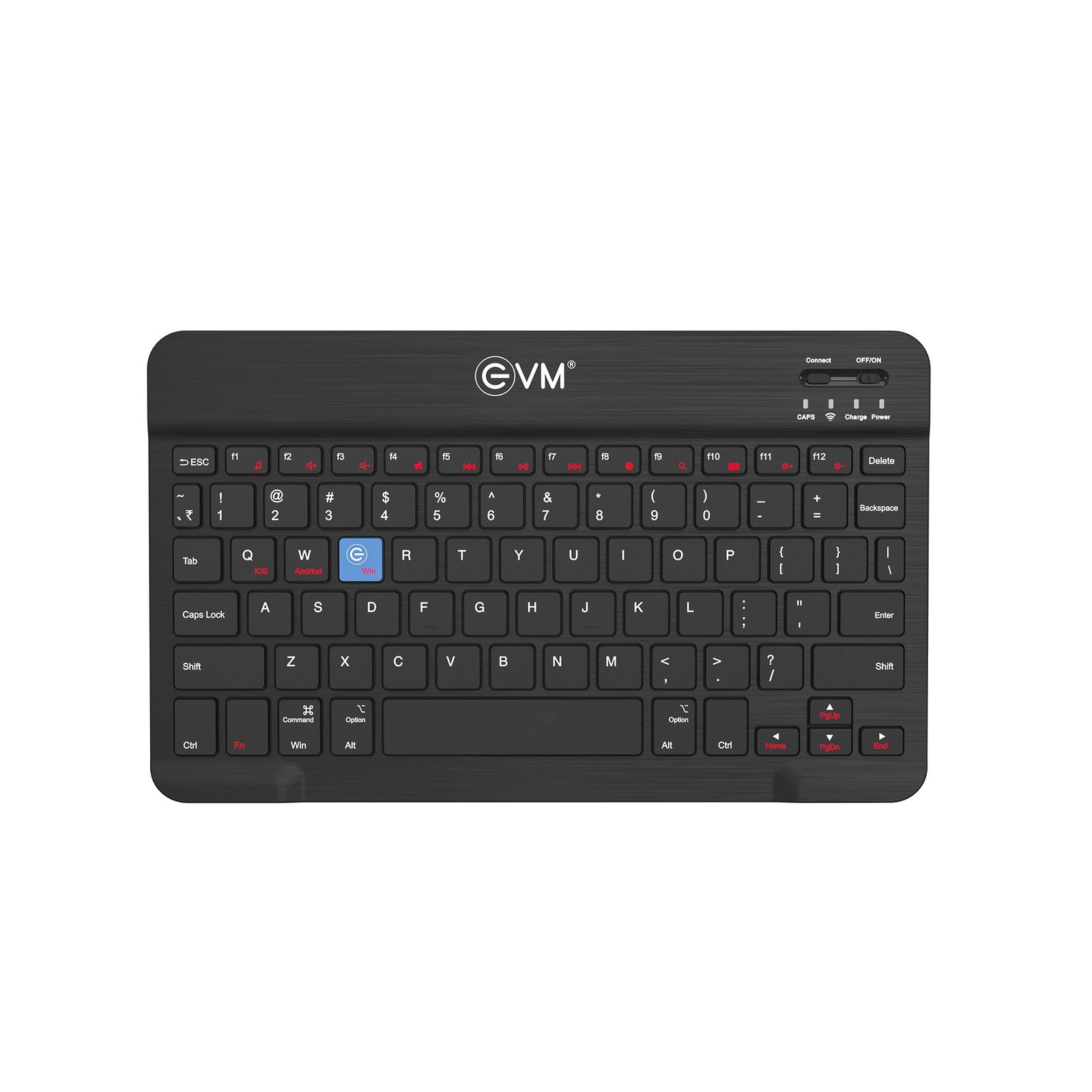 EVM EnEdge Keyboard for iPad, Android & Laptop | Multi-Device Wireless Keyboard with One-Click Switching | Rechargeable Type-C | Ultra Slim Wireless| Bluetooth 5.0 | 1 Year Warranty (WLKM)