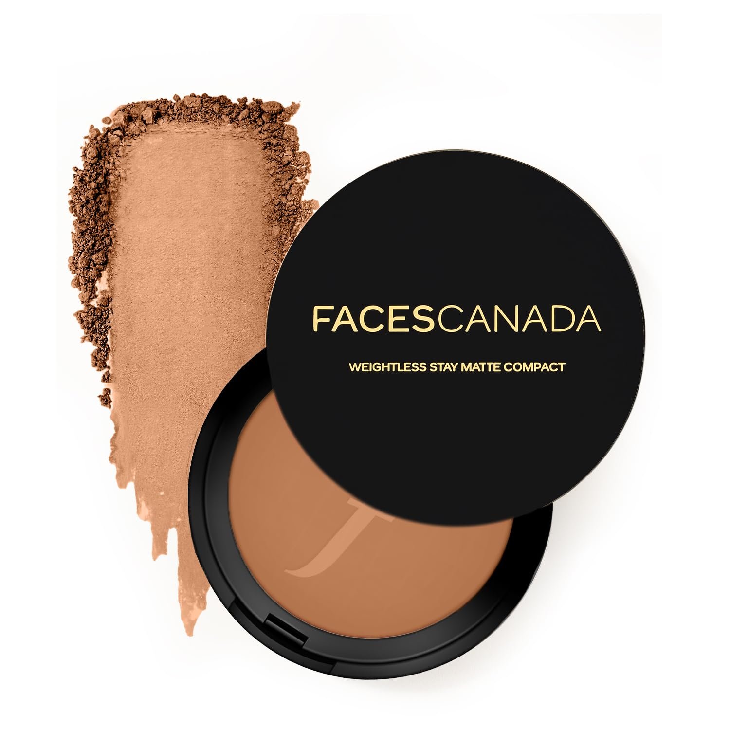 FACES CANADA Weightless Stay Matte Finish Compact Powder – Natural Almond 06, 9g | SPF 20 | Non Oily Matte Look | Evens Out Complexion | Prevents Acne | Blends Effortlessly | Pressed Powder For All Skin Types
