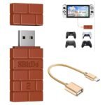8Bitdo Wireless USB Adapter 2 for Switch, Xbox One/Xbox Series X & S, PS5, PS4, PS3 Controller to Switch OLED/Switch, PC, Android TV Box, Raspberry Pi, Retrofreak, with OTG Cable (Red)