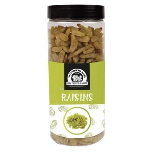 Wonderland Foods 500g Long Green Raisin (Kishmish) Dried Grapes Jar | Healthy Nutritious & Delicious | Rich in Iron & Vitamin B | Healthy Sweet Treats