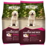 Meat Up Puppy Dry Dog Food 6kg (2 x 3kg) | Chicken & Milk Flavour | Supports Brain & Nervous System Development | Maintains Digestive Health | Enriched with Vitamins & Minerals
