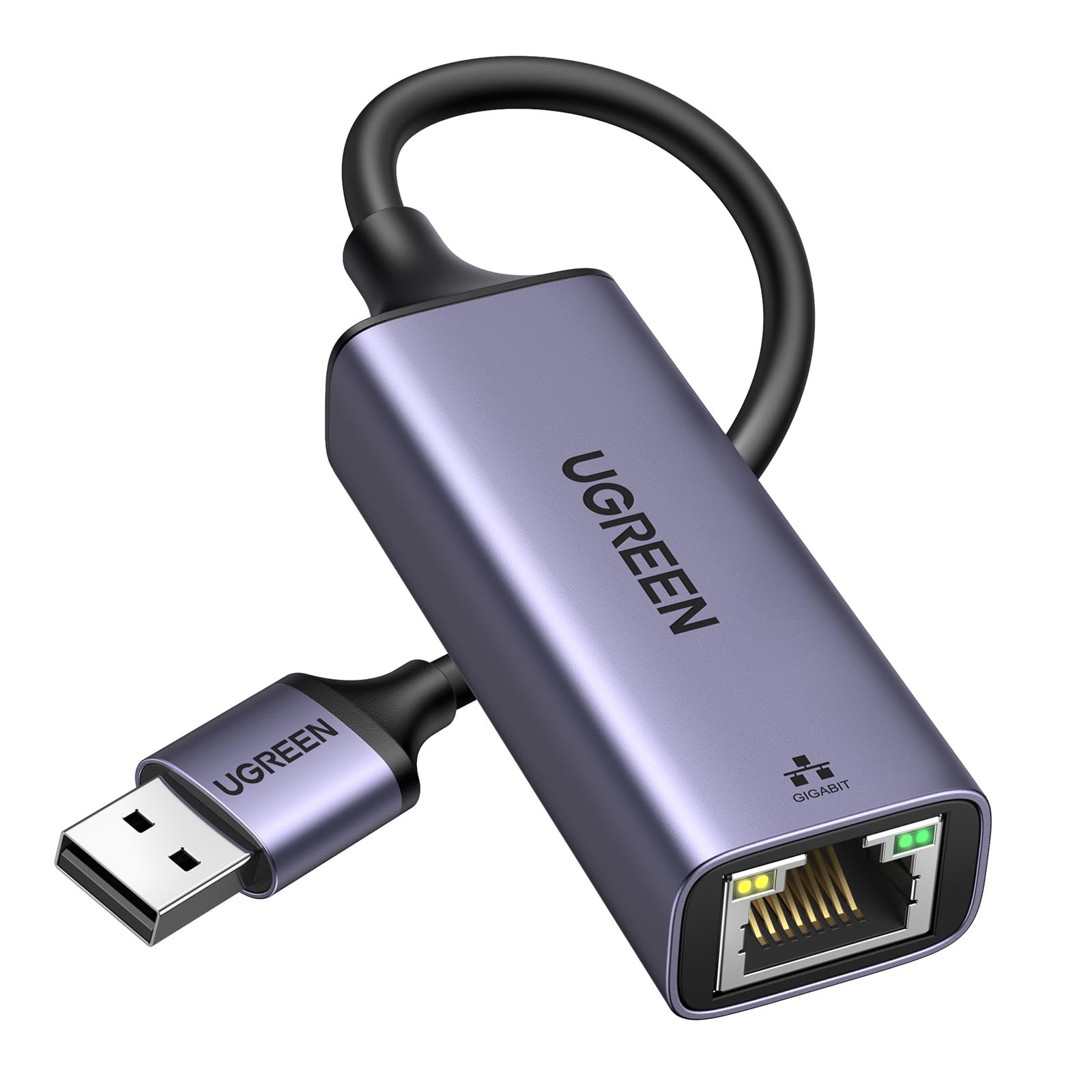 UGREEN USB Ethernet Adapter Aluminum USB 3.0 to Network Gigabit RJ45 LAN 10/100/1000 Mbps Adapter Converter Compatible for Nintendo Switch,MacBook,Mac Pro Mini,iMac,XPS,Surface Pro,Notebook,PC,Grey