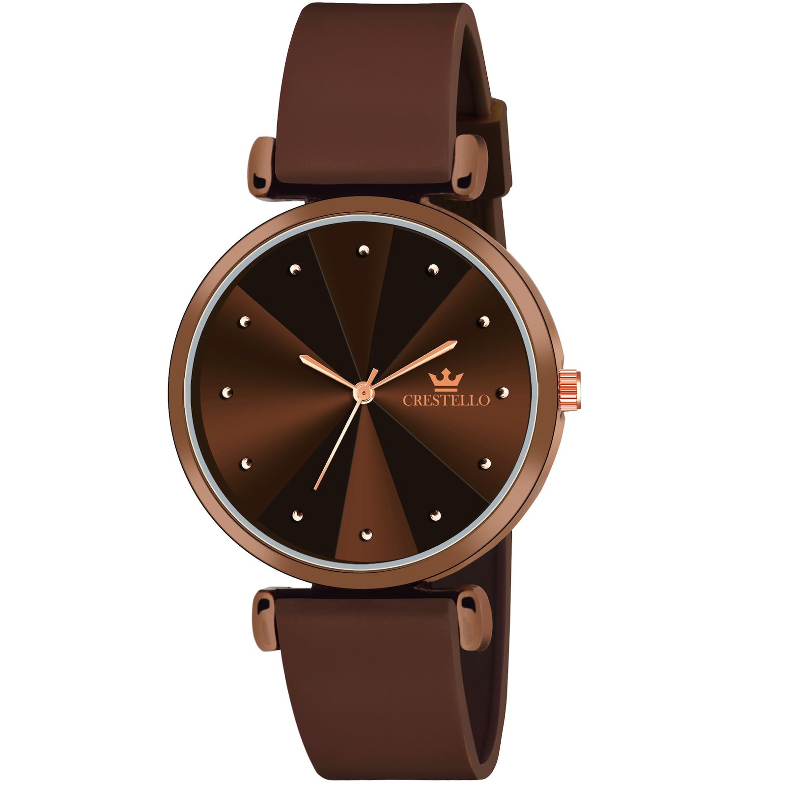 CRESTELLO Silicone Strap Analog Wrist Watch for Women (Black/Blue/Green/Brown) | CR-Ck137