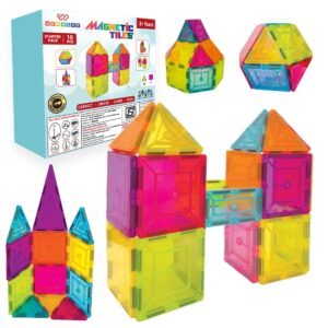 Wembley Magnetic Tiles for Kids Toys for 3 + Year Old Boy | Magnetic Blocks for Kids for 2-5 Years | STEM Learning Educational Magnet Building Blocks Brain for Kid – 10 Pcs