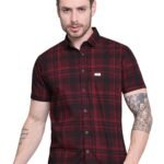 Majestic Man Men Comfort Slim Fit Checked Pure Cotton Half Sleeve Casual Shirt