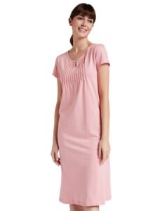 Amazon Brand – Symbol Women Cotton Calf Length Regular Fit Nighty | Night Dress (Available in Plus Sizes)