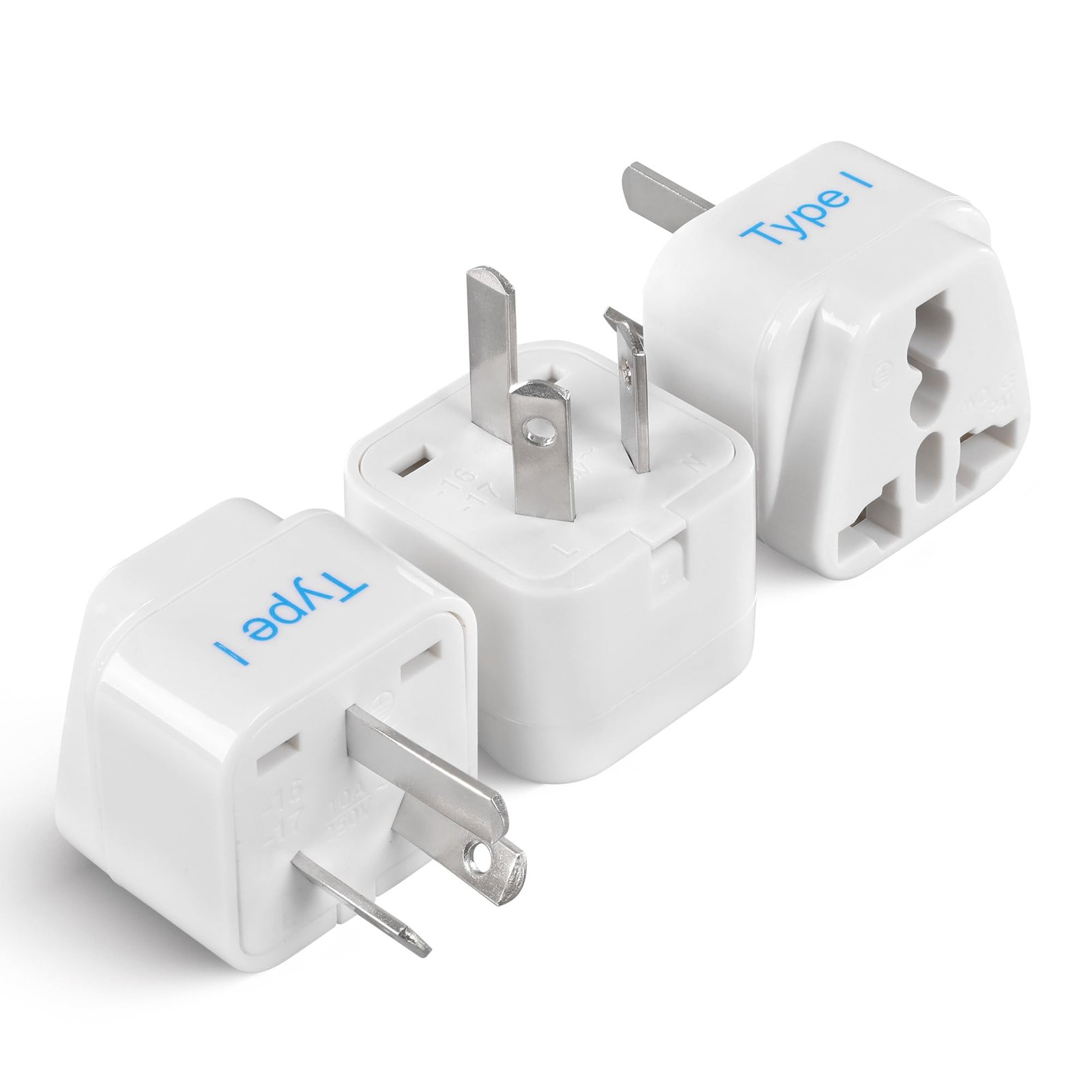 Ceptics India to Australia Adapter Plug, China, New Zealand & More – Type I – CE Certified – RoHS Compliant – White – 3 Pack – 5 Years Warranty