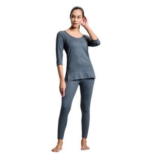 Boldfit Thermal wear for Women Set Warm and Comfortable Thermals Set for Woman Full Sleeves Body Warmer Combo for Women Natural Insulation Thermals Cozy Thermal Top and Leggings Combo for Womens