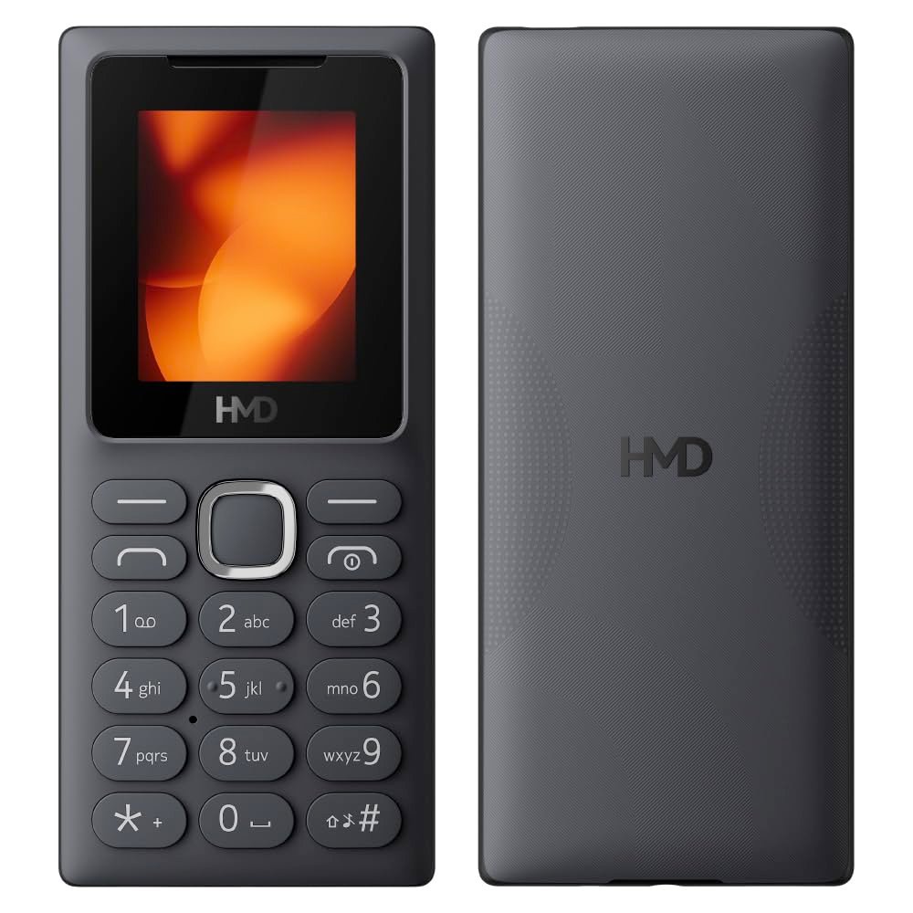 HMD 101 Keypad Mobile Phone | Dual SIM, Long Lasting Battery, Durable Design, English Phone Talker, Wireless FM Radio, MP3 Player, MicroSD, 1-Year Replacement Guarantee | Grey