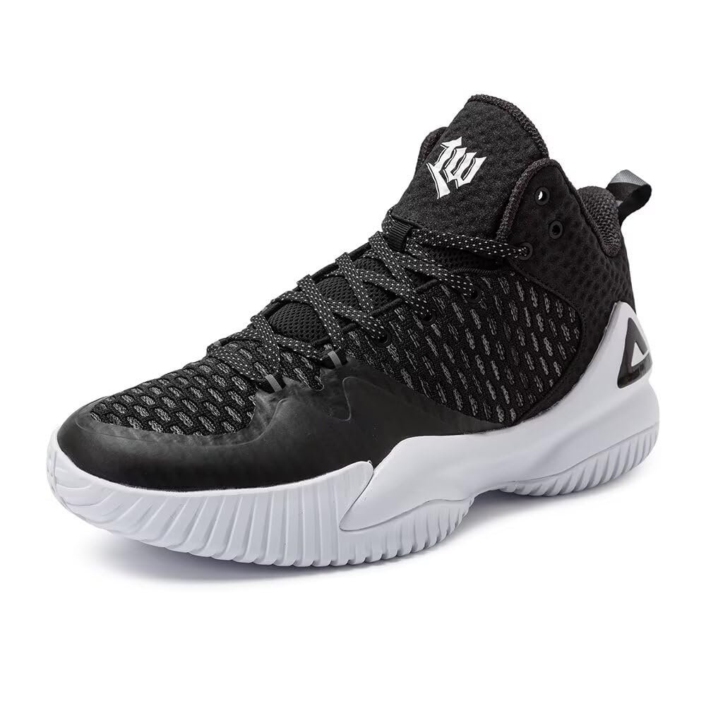 PEAK High Top Mens Basketball Shoes Streetball Master Breathable Non Slip Sneakers Outdoor Cushioning Workout Sports Shoes for Gym Fitness