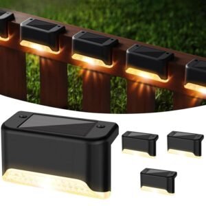 Solar Light Outdoor Garden Home Deck Stair Step Lights, Led Waterproof Balcony Solar Powered Deck Lights for Wall Fence Gate Terrace Decoration (Pack of 4)