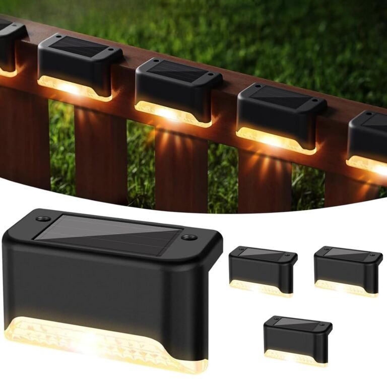Solar Light Outdoor Garden Home Deck Stair Step Lights, Led Waterproof Balcony Solar Powered Deck Lights for Wall Fence Gate Terrace Decoration (Pack of 4)