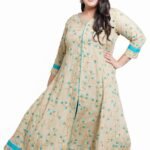 Yash Gallery Women Rayon Relaxed Fit Plus Size Floral Printed Anarkali Kurta
