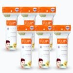 Tulips Hypoallergenic 50 Round Facial Cotton Pads in a Ziplock Bag (Pack of 6); Made from 100% Pure Soft Cotton, Best for Applying & Removing Makeup, safe for sensitive Skin