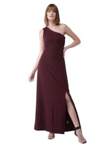Miss Chase Women’s Comfortable Round Neck Sleeveless Striped Midi Bodycon Dress with Zipper