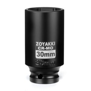 1/2″ Drive 30mm Deep 6 Pt CR-MO Metric Impact Socket for Axle Nuts