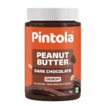 Pintola Peanut Butter Chocolate Flavour Crunchy 1kg – 24g Protein & 7.9g Dietary Fiber, Made with Premium Roasted Nuts & Cocoa, Dark Chocolate