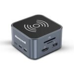 Honeywell New Launch 12-in-1 Type C Dock with 4K HDMI, MagSafe Wireless 15W, 4xUSB Ports PD 100W, Mic, Ethernet & Audio Port, SD & MicroSD Slot, All Type C Devices, Windows/MacBook
