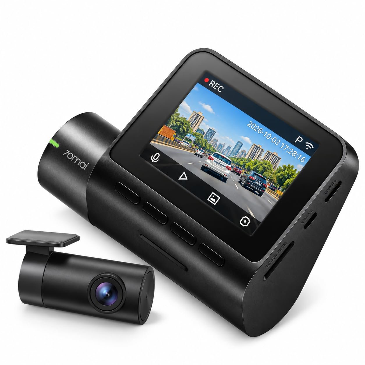 70mai A200 Dual Dash Cam, 1080P HDR Front & 1080P Rear Camera, Night Owl Vision, MaiColour Vivid+, Wi-Fi App Control, G-Sensor, Optional Parking Mode, Supports up to 128GB