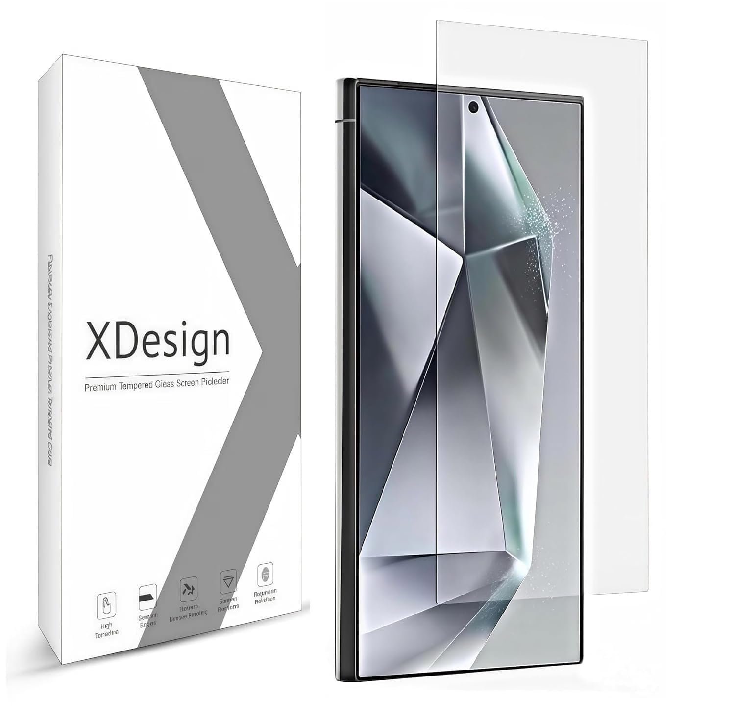 XDesign Tempered Glass Screen Protector Compatible for Samsung Galaxy S24 Ultra 5G (Transparent) with Edge to Edge Full Coverage (Ultrasonic Fingerprint Working) and Easy Installation kit
