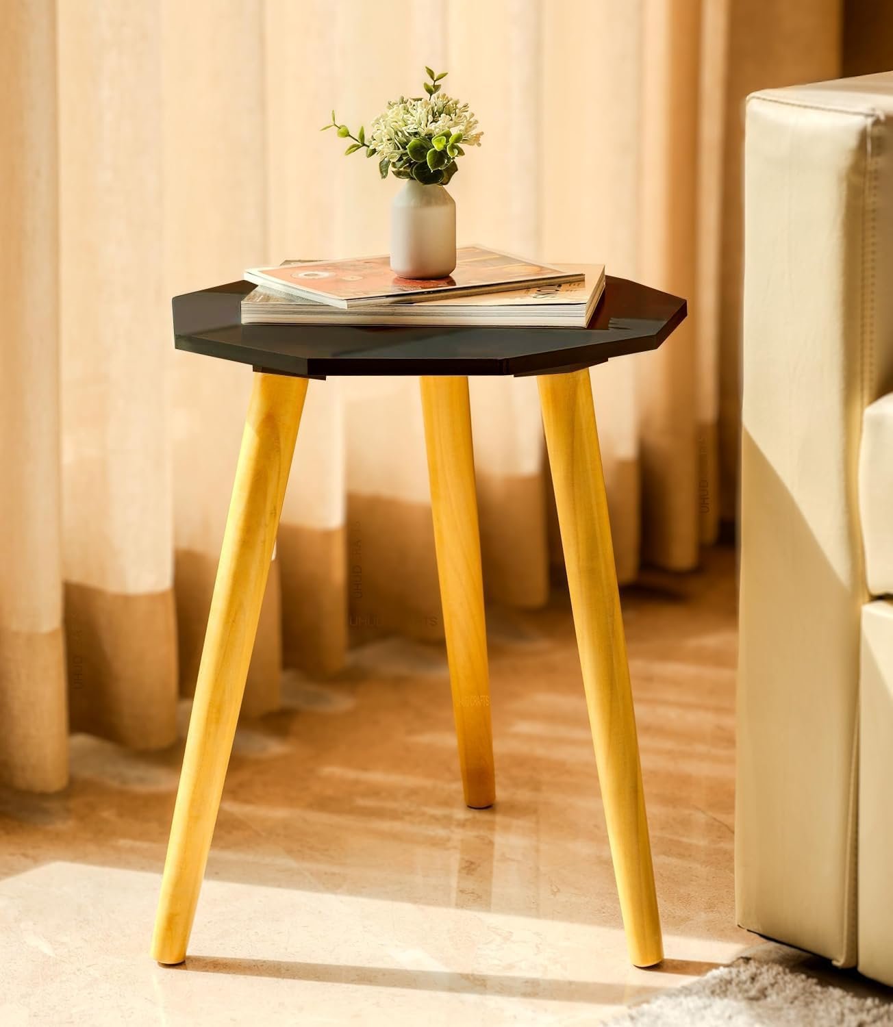 UHUD CRAFTS Home Decor Multipurpose Wooden Coffee Table/Centre Table/Side Table/End Table/Tea Table for Living Room,Bedroom, Balcony & Office – Black