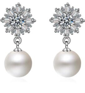 Shining Diva Fashion Latest Stylish Crystal Pearl Earrings for Women and Girls