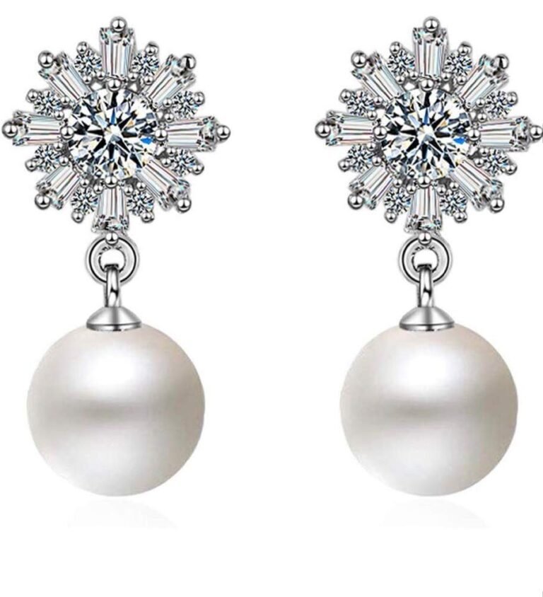 Shining Diva Fashion Latest Stylish Crystal Pearl Earrings for Women and Girls