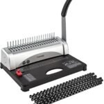 TIANSE Binding Machine, 21-Hole, 450 Sheet, Comb Machine with Starter Kit 100 PCS 3/8 Spines, Perfect for Daily Office Documents