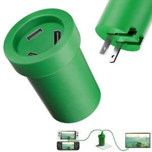 Portable 65W GaN Switch Dock Charger Compatible with Nintendo Switch OLED/Switch, Swith Docking Station for TV with 4K 60Hz HDMI/USB-C PD Fast Charging/USB 3.0, Green