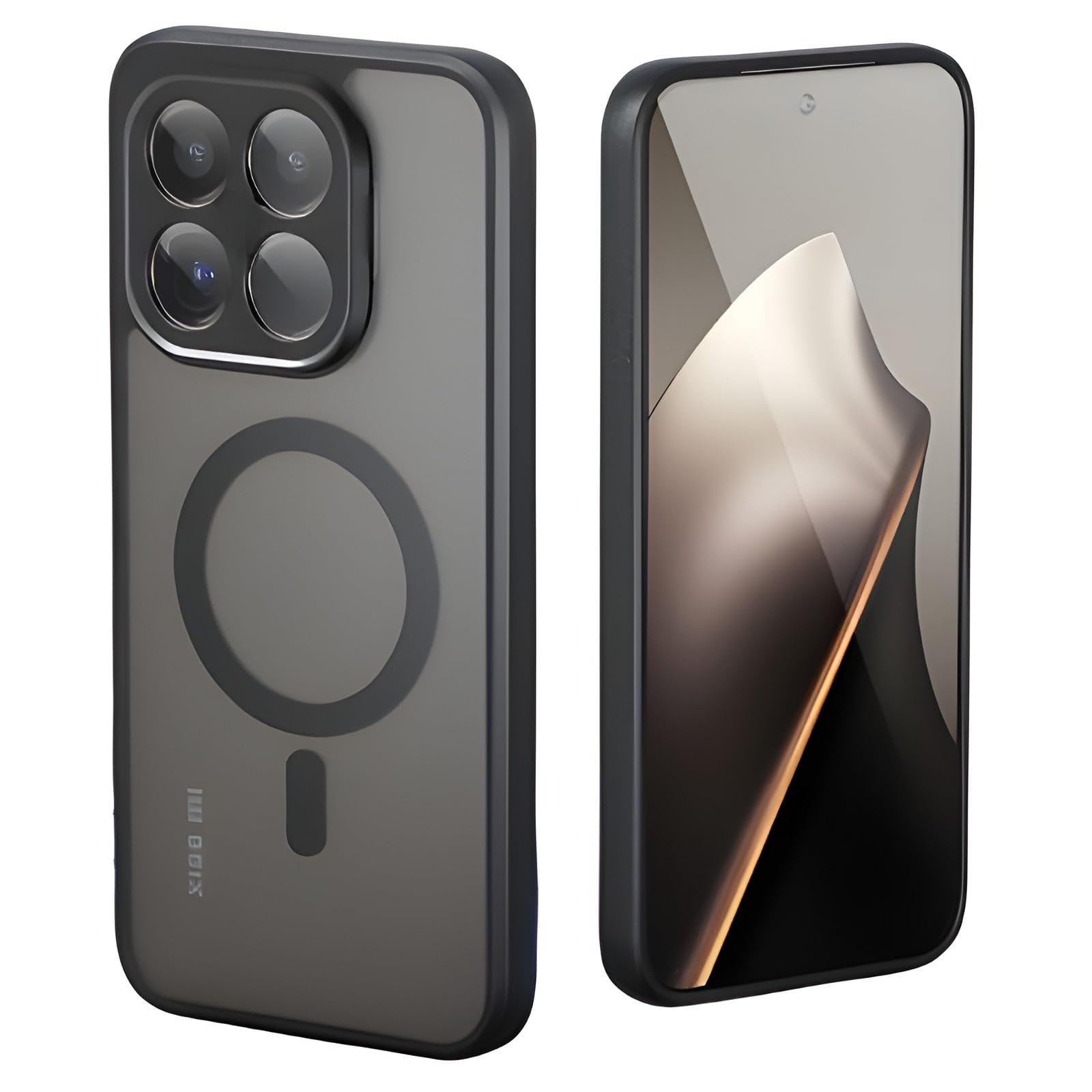 Smartphone Case, Compatible with Xiaomi 15T 5G, 3D Button, Magnetic Adsorption Charging, Shockproof, Yellow Fingerprint Prevention, Dustproof, TPU + PC, Lightweight Design, For Commuting to