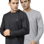 CHKOKKO Gym T Shirts for Men Workout Solid Quick Dry Sports Men T-Shirts Breathable Lightweight Full Sleeve Regular Fit Round Neck Running Stylish Tshirt for man