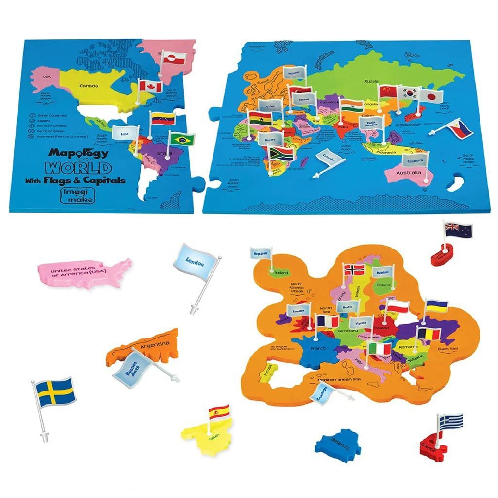 Imagimake Mapology World Flags & Capitals | Educational Toy | Kids Age 5-9