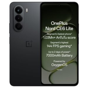 OnePlus Nord CE6 Lite | 8GB+128GB | Hyper Black | Segment’s Fastest Dimensity 7400 Apex Processor | 7000mAh Battery | Segment’s Highest 144Hz Refresh Rate | 50MP Main Camera, 4K Video Recording