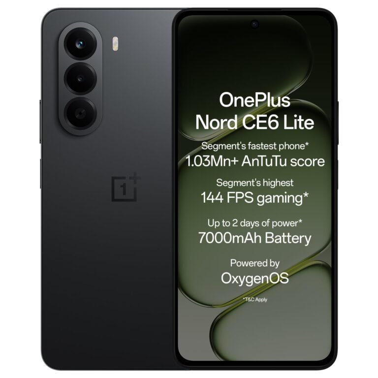 OnePlus Nord CE6 Lite | 8GB+128GB | Hyper Black | Segment’s Fastest Dimensity 7400 Apex Processor | 7000mAh Battery | Segment’s Highest 144Hz Refresh Rate | 50MP Main Camera, 4K Video Recording