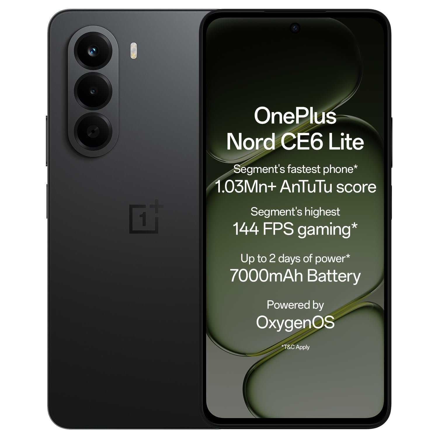 OnePlus Nord CE6 Lite | 8GB+128GB | Hyper Black | Segment’s Fastest Dimensity 7400 Apex Processor | 7000mAh Battery | Segment’s Highest 144Hz Refresh Rate | 50MP Main Camera, 4K Video Recording