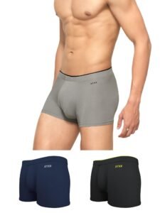 XYXX Men’s Uno Micromodal Antimicrobial Trunks | Snug Fit, 4-Way Stretch & No-Marks Waistband Underwear for Men Combo (Pack of 3)