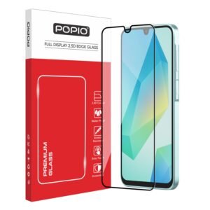 POPIO Military-Grade Gorilla Tempered Glass For Samsung Galaxy A16 / F16 / M16 / A26 / A17 / M17 / F17 (Black), Pack of 1