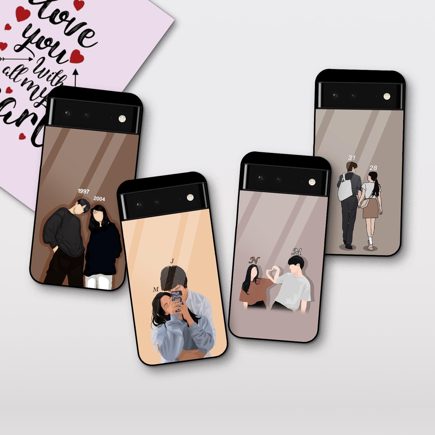 COLORflow Back Cover Compatible with Google Pixel 6A 5G | Love Connection Couple Customized | Shockproof TPU Bumper with Camera Protection Back Cover Compatible with Google Pixel 6A 5G