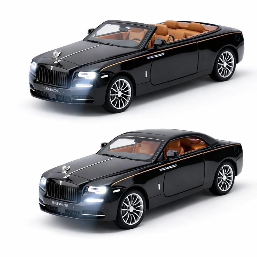 Umadiya® Rolls Royce Dawn 1:32 Model Car Alloy Metal Pull Back Die-cast Metal Toy car with Openable Doors & Hood-Light Music Gifts Toys Kids【Colors as Per Stock】
