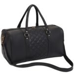 Fur Jaden Vegan Leather Sustainable & Durable Holiday Travel Duffle Bag 30L Storage Weekender Cabin Bag Gym Bag for Men and Women (Black)