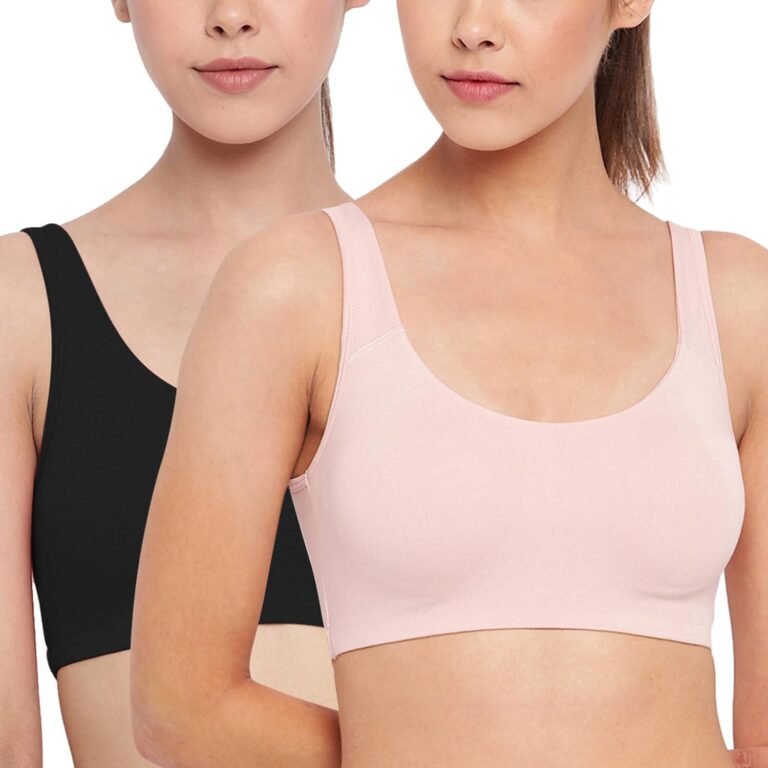Enamor Low Impact Women’s Cotton Easy Everyday Bra – All Day Comfort Non Padded, Wirefree, High Coverage – SB06 | Pack of 2
