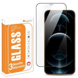 OpenTech® Military-Grade Tempered Glass Screen Protector Compatible for iPhone 12 Pro Max with Edge to Edge Coverage and Easy Installation kit