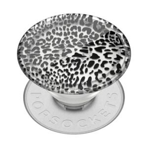 ​​​​PopSockets Phone Grip with Expanding Kickstand, Adhesive Grip – Translucent Black Leopard